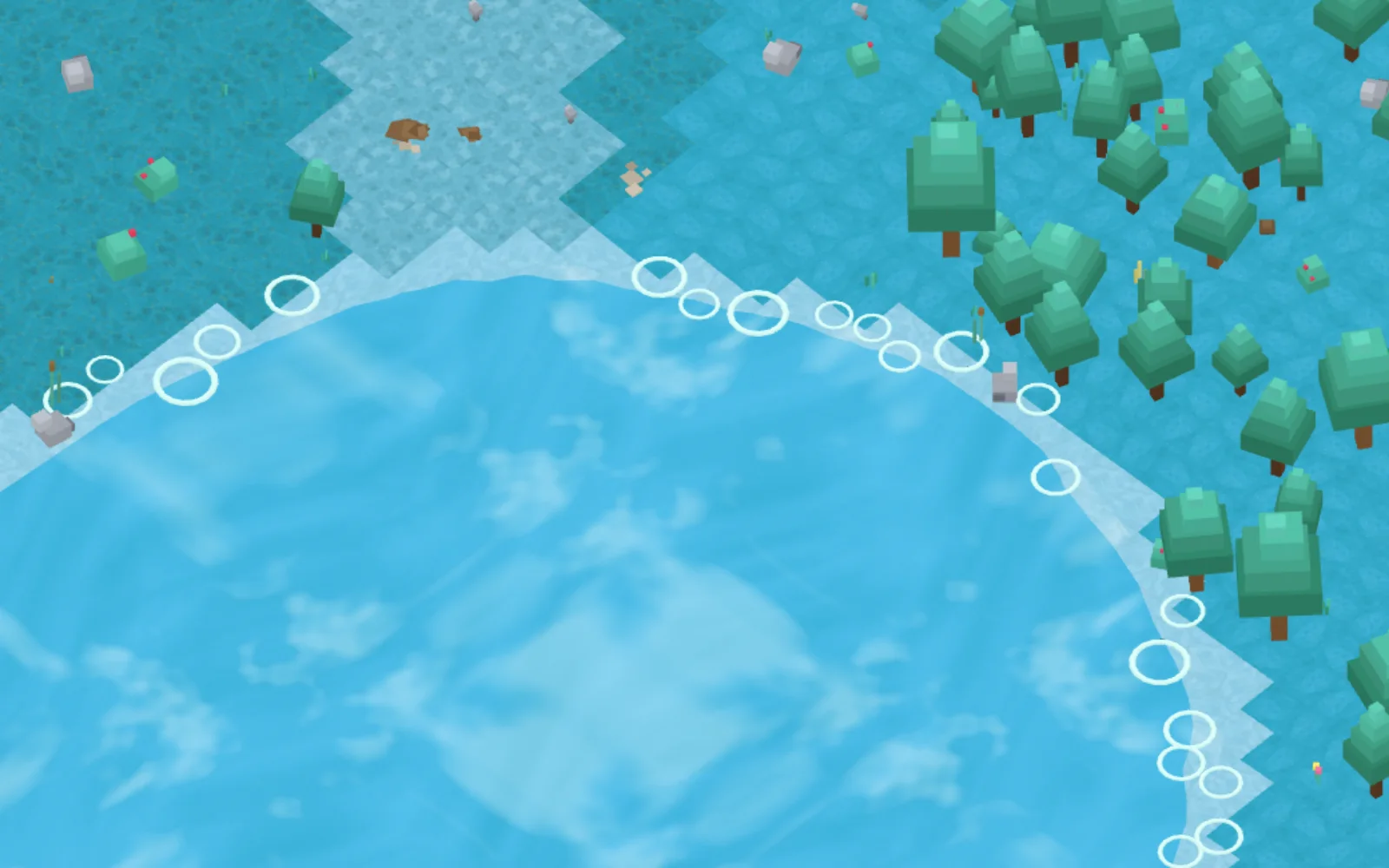 The Kindling Wood and the shore of the Shallows, east of town